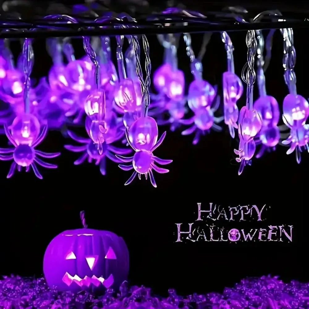 Luces LED Araña Halloween – Guirnalda Morada