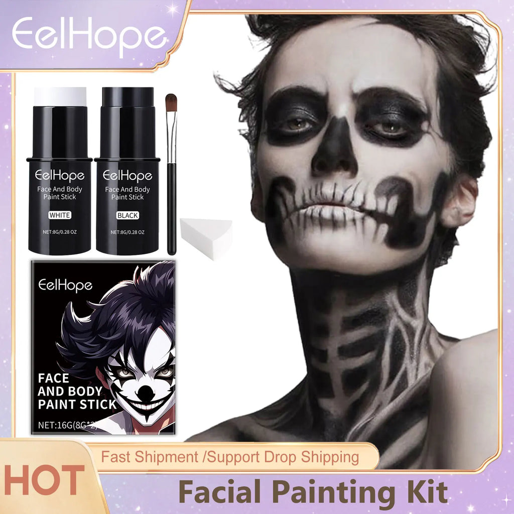 Kit de Maquillaje Halloween Blanco y Negro