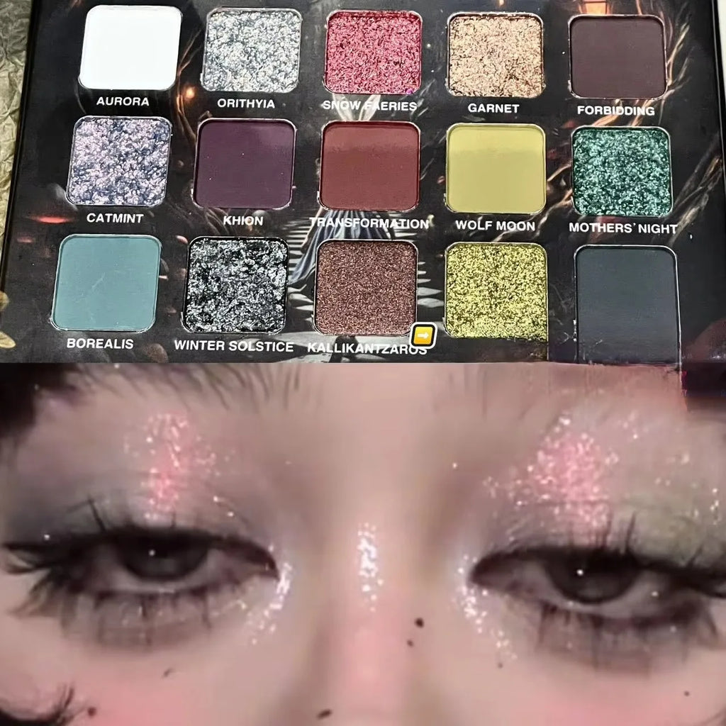Paleta de Sombras Gótica 15 Colores Halloween