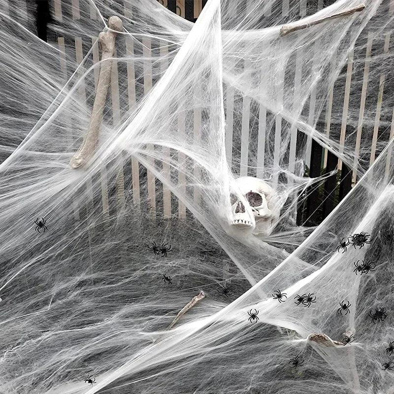 Telaraña Blanca Decorativa Halloween
