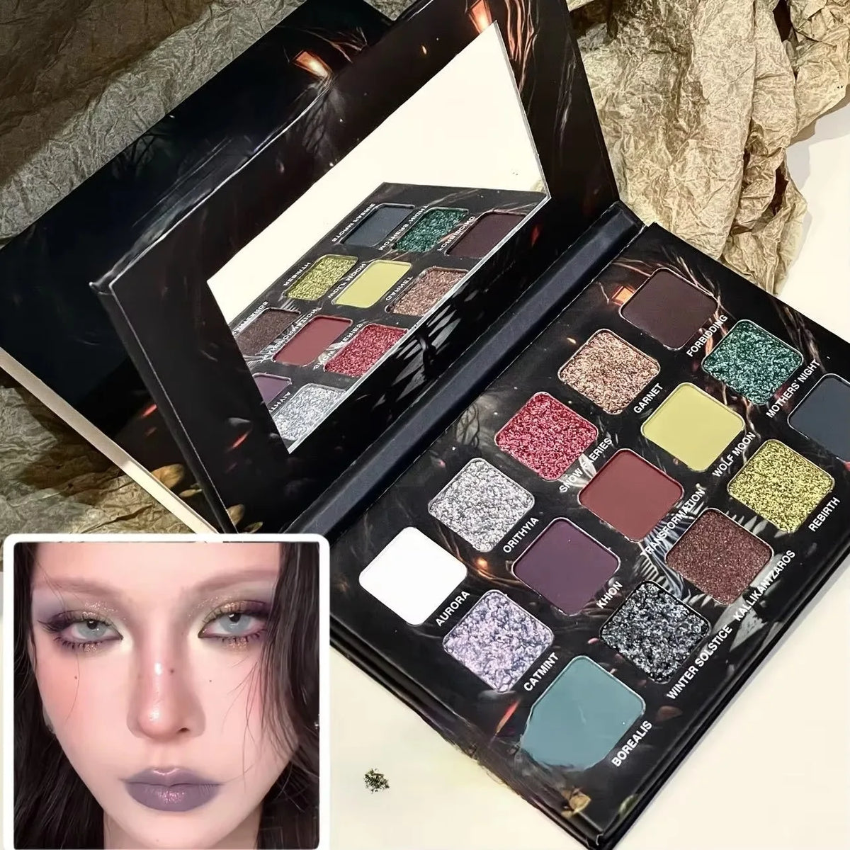 Paleta de Sombras Gótica 15 Colores Halloween
