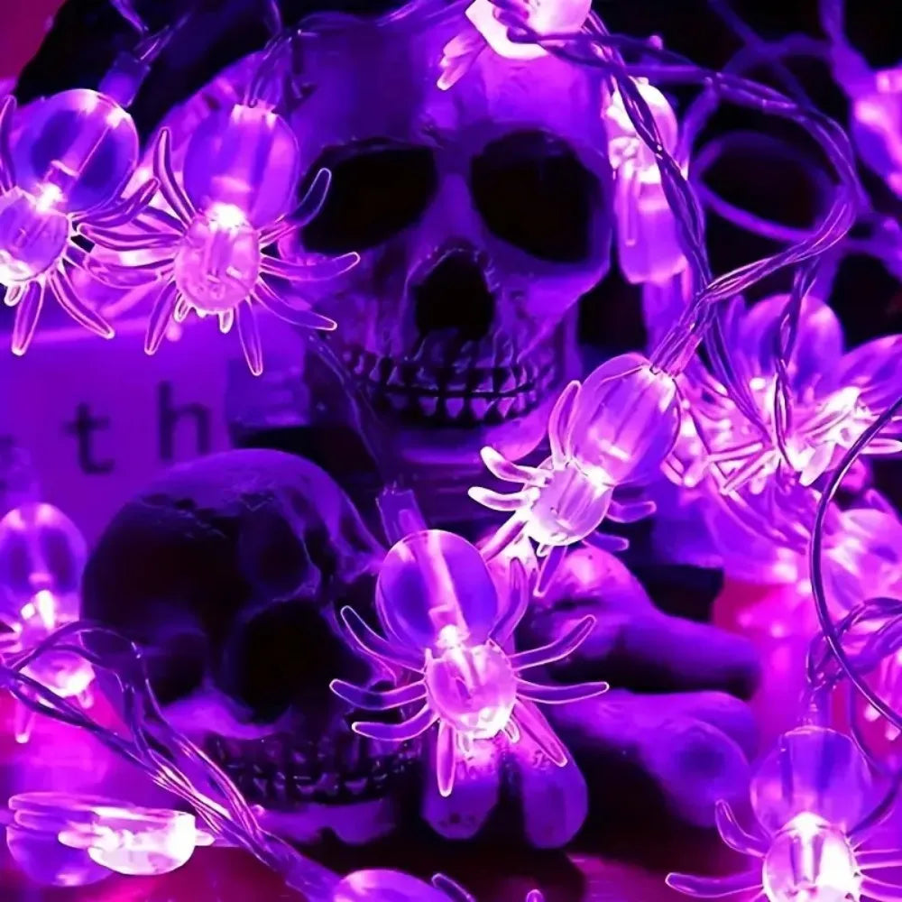 Luces LED Araña Halloween – Guirnalda Morada