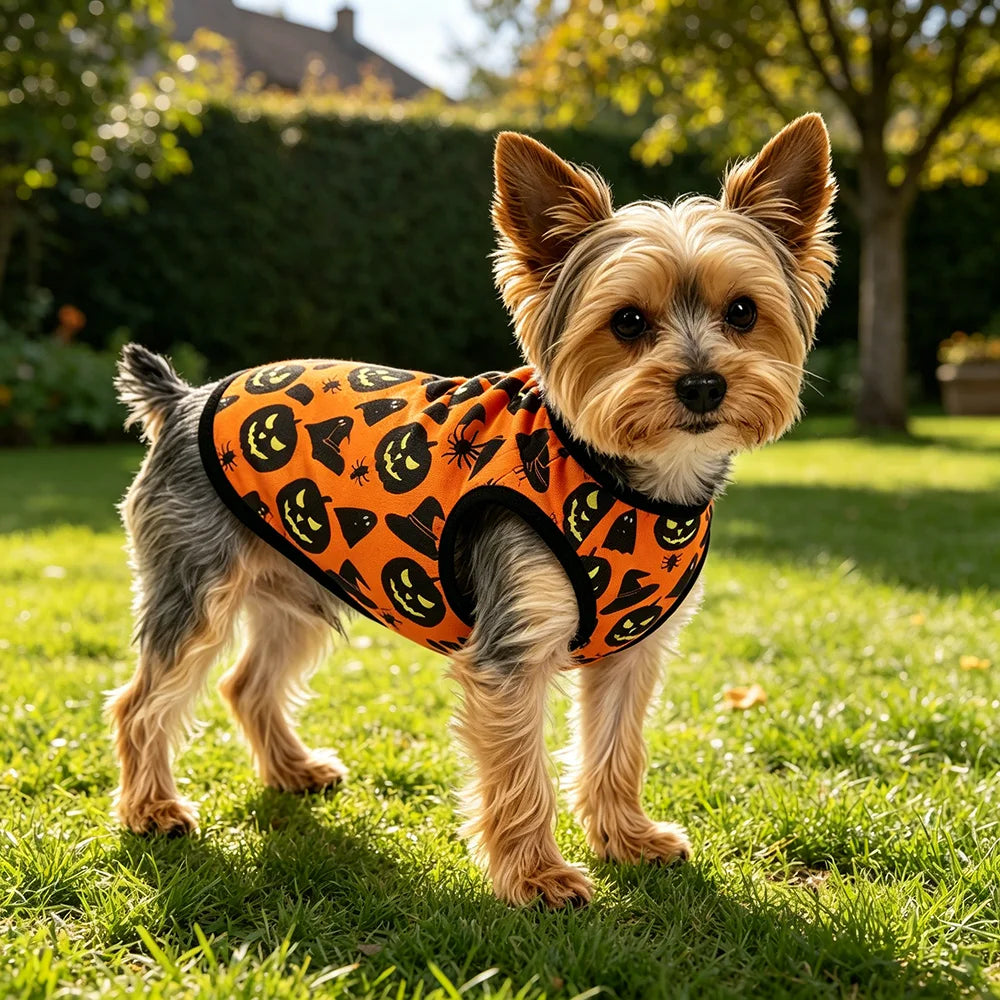 Chaleco Halloween para Mascota – Estampado Calabaza