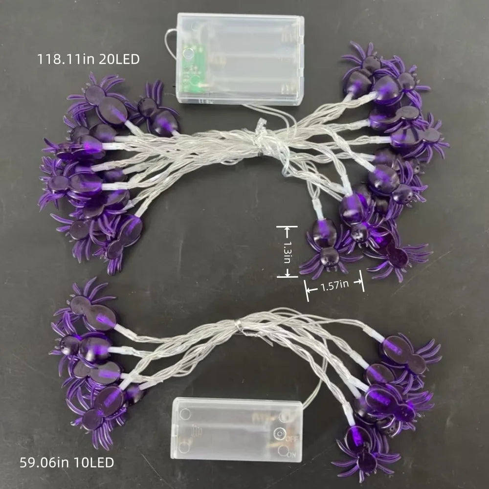 Luces LED Araña Halloween – Guirnalda Morada