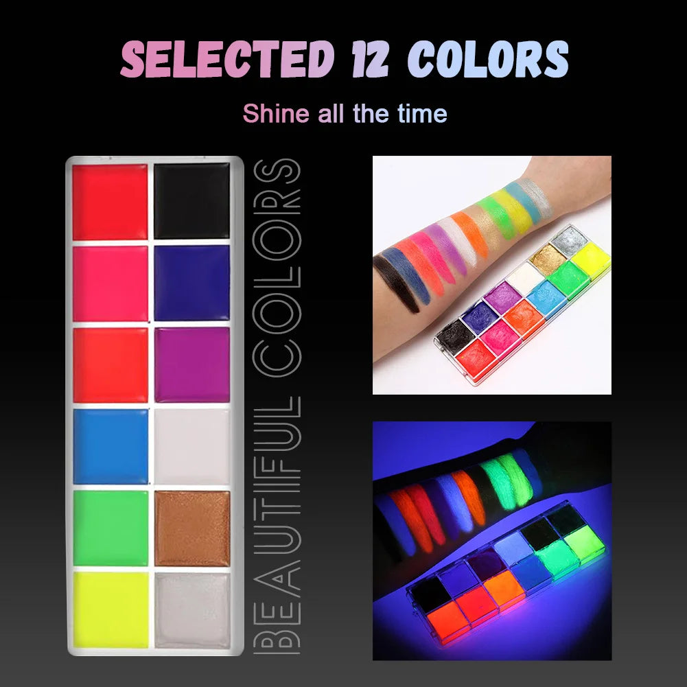 Paleta de Pintura Facial y Corporal 12 Colores