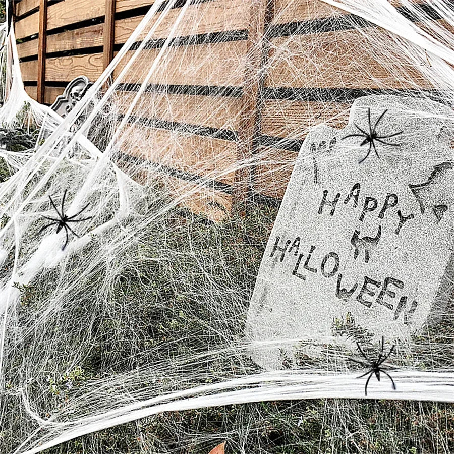 Telaraña Blanca Decorativa Halloween