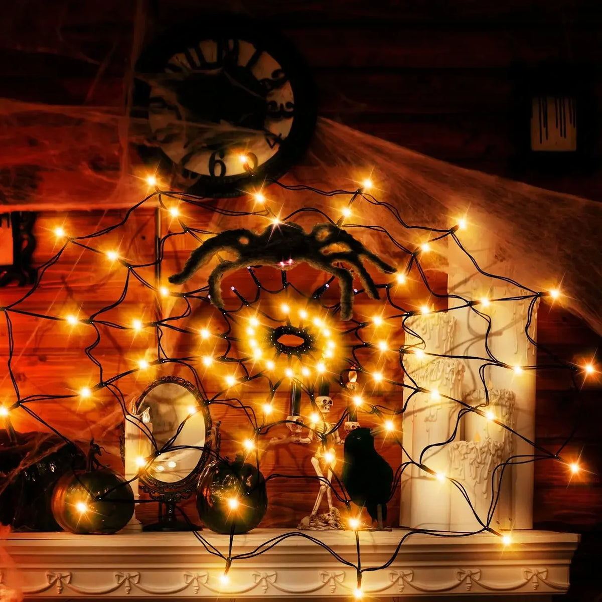 Luces LED Telaraña Halloween – Ambiente Embrujado